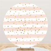 Runden Funkeln Rosa Weiß Streifen Glücklich Geburtstag Hintergrund